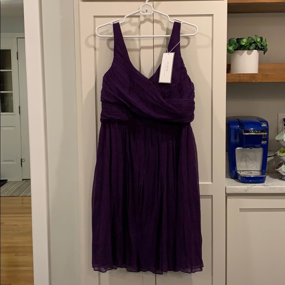 J. Crew Heidi silk chiffon dress in eggplant